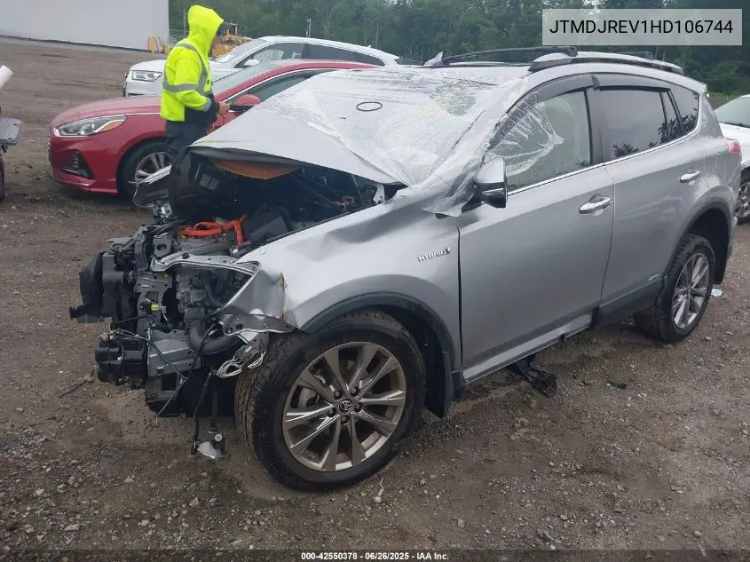 2017 Toyota Rav4 Hybrid Limited VIN: JTMDJREV1HD106744 Lot: 42550378