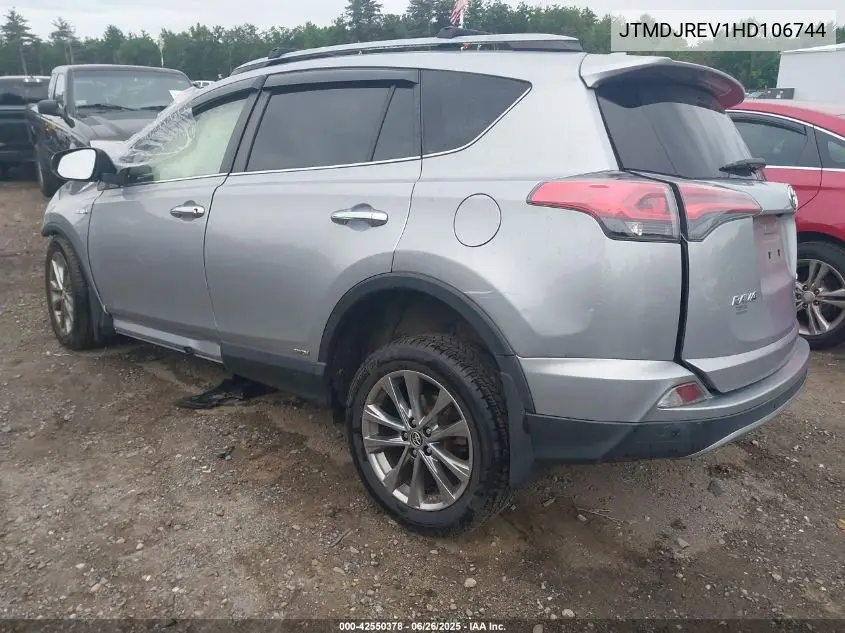 2017 Toyota Rav4 Hybrid Limited VIN: JTMDJREV1HD106744 Lot: 42550378