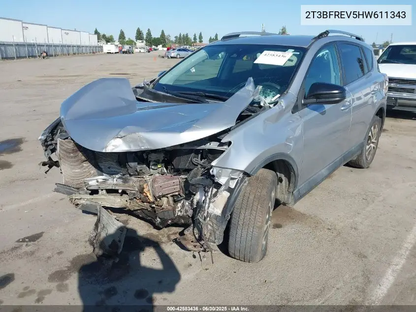 2017 Toyota Rav4 Le VIN: 2T3BFREV5HW611343 Lot: 42583436