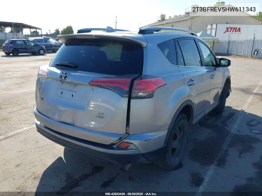 2017 Toyota Rav4 Le VIN: 2T3BFREV5HW611343 Lot: 42583436