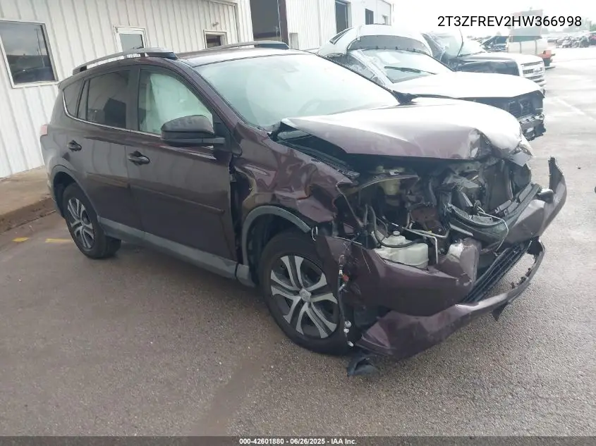 2017 Toyota Rav4 Le VIN: 2T3ZFREV2HW366998 Lot: 42601880