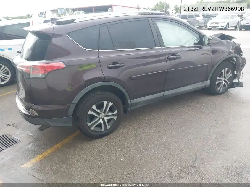 2017 Toyota Rav4 Le VIN: 2T3ZFREV2HW366998 Lot: 42601880