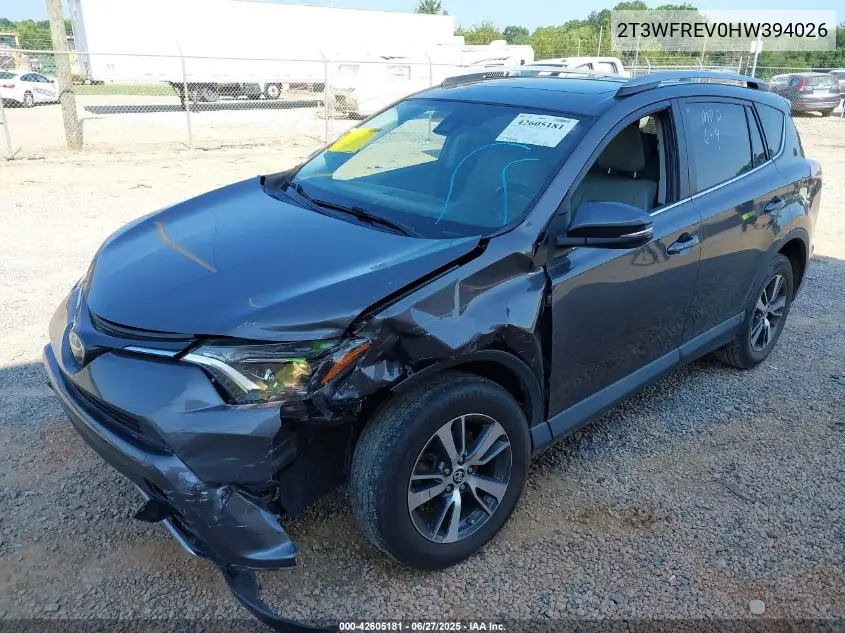 2017 Toyota Rav4 Xle VIN: 2T3WFREV0HW394026 Lot: 42605181