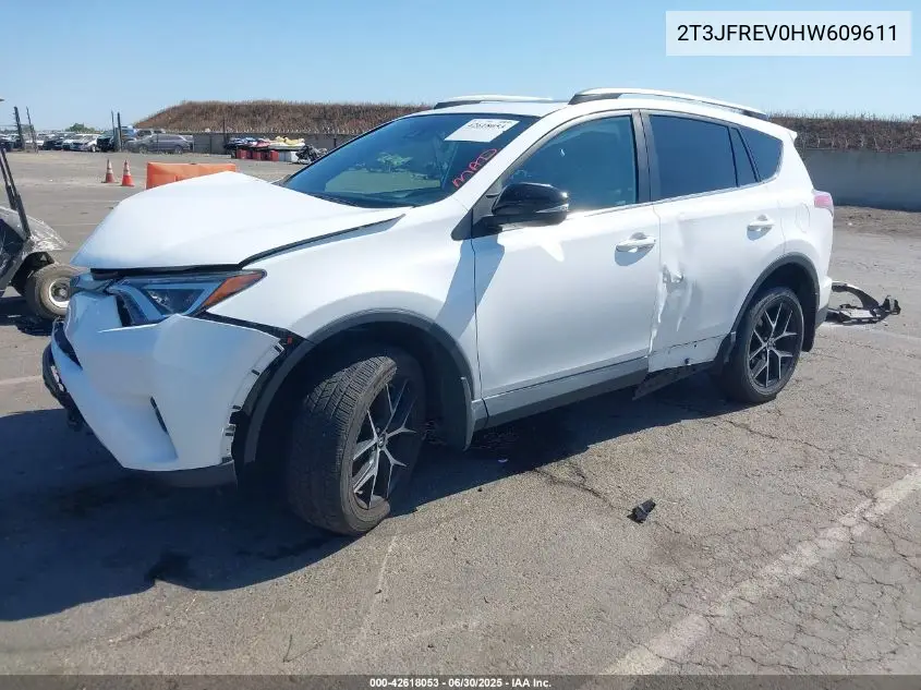 2017 Toyota Rav4 Se VIN: 2T3JFREV0HW609611 Lot: 42618053