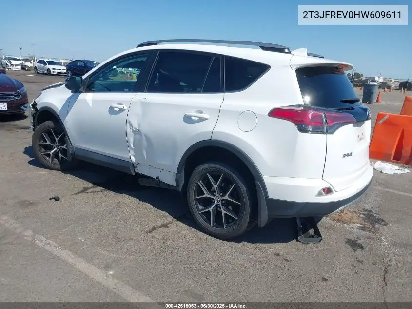 2017 Toyota Rav4 Se VIN: 2T3JFREV0HW609611 Lot: 42618053
