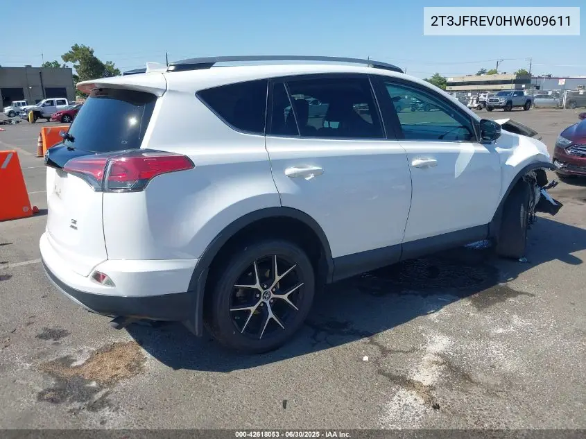 2017 Toyota Rav4 Se VIN: 2T3JFREV0HW609611 Lot: 42618053