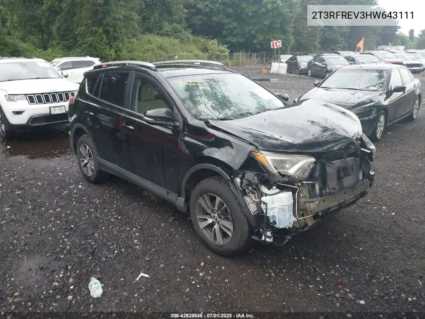 2017 Toyota Rav4 Xle VIN: 2T3RFREV3HW643111 Lot: 42628546