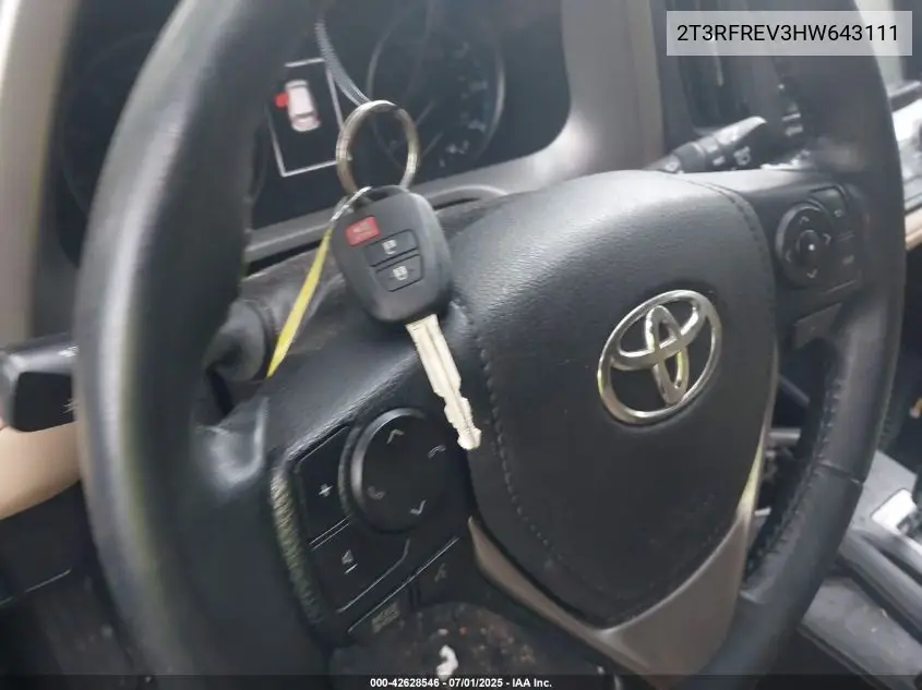 2017 Toyota Rav4 Xle VIN: 2T3RFREV3HW643111 Lot: 42628546