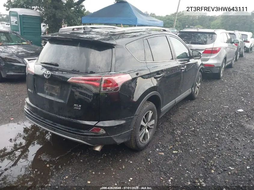 2017 Toyota Rav4 Xle VIN: 2T3RFREV3HW643111 Lot: 42628546