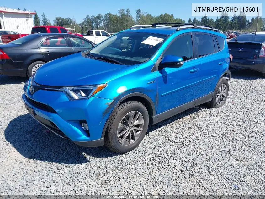 2017 Toyota Rav4 Hybrid Xle VIN: JTMRJREV5HD115601 Lot: 42629060