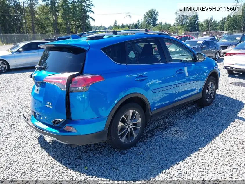 2017 Toyota Rav4 Hybrid Xle VIN: JTMRJREV5HD115601 Lot: 42629060