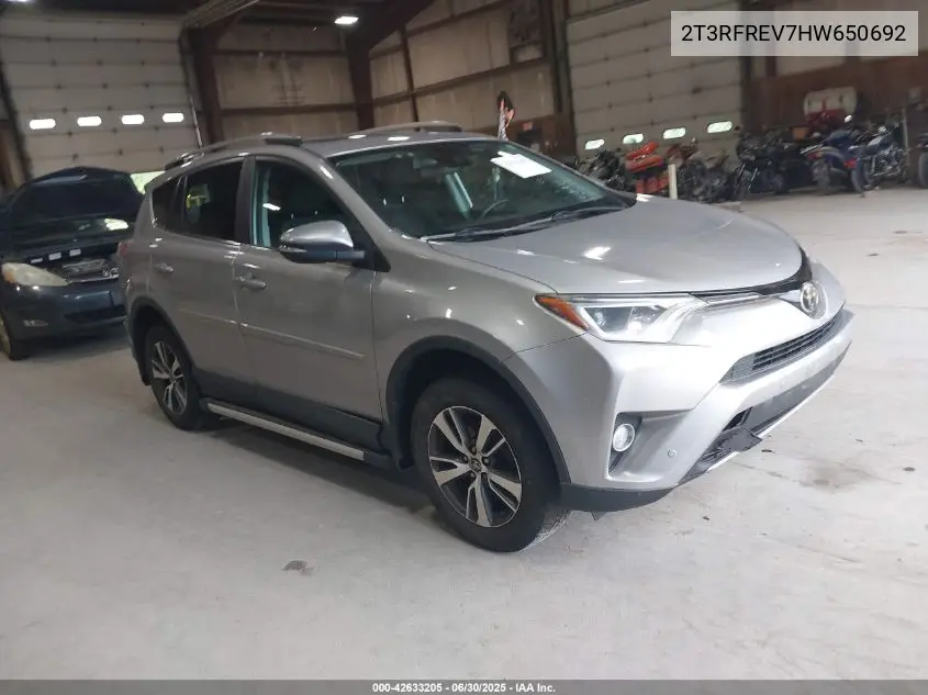2017 Toyota Rav4 Xle VIN: 2T3RFREV7HW650692 Lot: 42633205