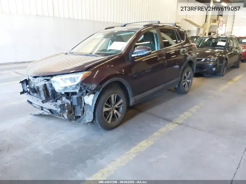 2017 Toyota Rav4 Xle VIN: 2T3RFREV2HW619057 Lot: 42637298