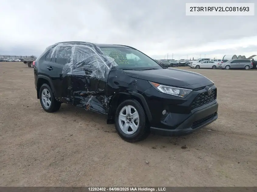 2020 Toyota Rav4 Xle/Xle Premium VIN: 2T3R1RFV2LC081693 Lot: 12282402