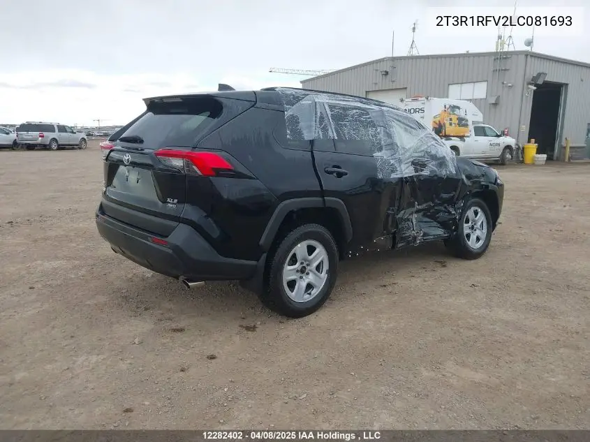 2020 Toyota Rav4 Xle/Xle Premium VIN: 2T3R1RFV2LC081693 Lot: 12282402