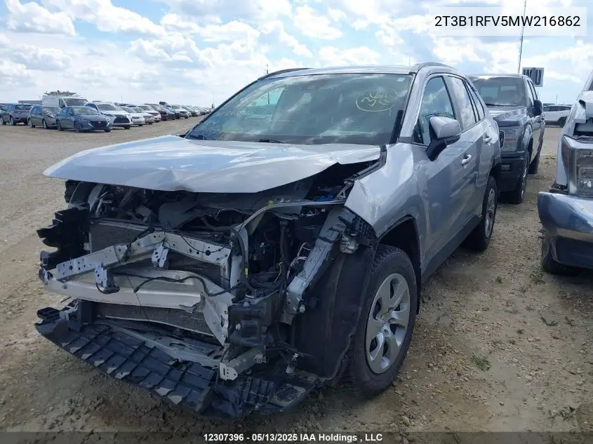 2021 Toyota Rav4 Le VIN: 2T3B1RFV5MW216862 Lot: 12307396