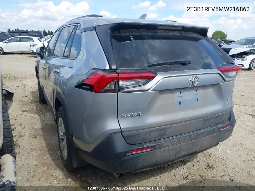 2021 Toyota Rav4 Le VIN: 2T3B1RFV5MW216862 Lot: 12307396