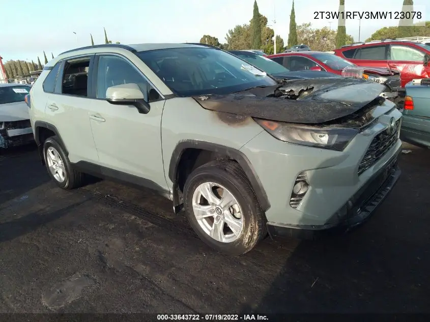 2021 Toyota Rav4 Xle VIN: 2T3W1RFV3MW123078 Lot: 33643722