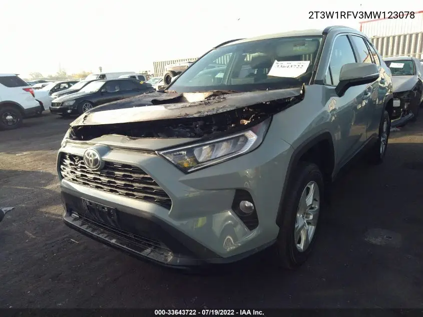 2021 Toyota Rav4 Xle VIN: 2T3W1RFV3MW123078 Lot: 33643722