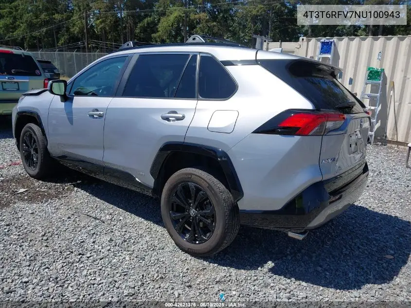 2022 Toyota Rav4 Hybrid Se VIN: 4T3T6RFV7NU100943 Lot: 42621376