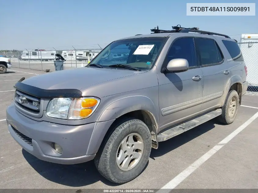 2001 Toyota Sequoia Limited V8 VIN: 5TDBT48A11S009891 Lot: 42220714