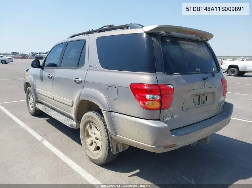 2001 Toyota Sequoia Limited V8 VIN: 5TDBT48A11S009891 Lot: 42220714