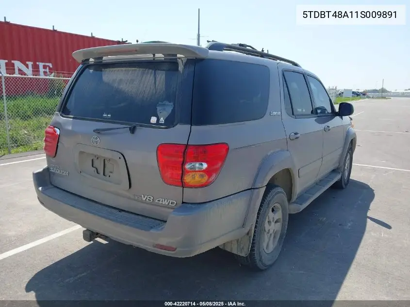 2001 Toyota Sequoia Limited V8 VIN: 5TDBT48A11S009891 Lot: 42220714