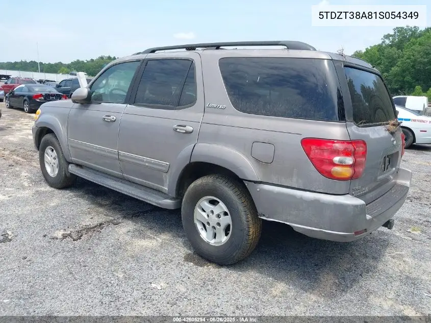 2001 Toyota Sequoia Limited V8 VIN: 5TDZT38A81S054349 Lot: 42605294