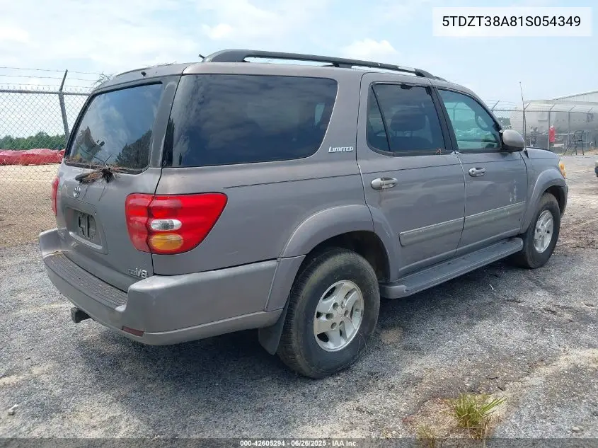 2001 Toyota Sequoia Limited V8 VIN: 5TDZT38A81S054349 Lot: 42605294