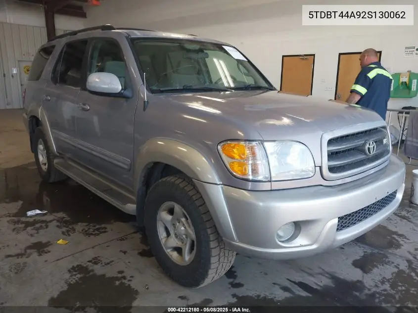 2002 Toyota Sequoia Sr5 V8 VIN: 5TDBT44A92S130062 Lot: 42212180