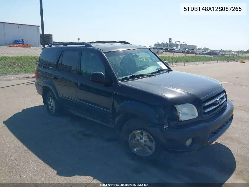 2002 Toyota Sequoia Limited V8 VIN: 5TDBT48A12S087265 Lot: 42231014
