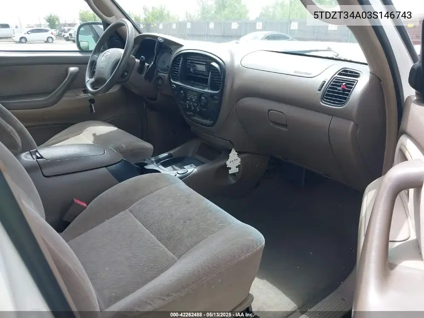 2003 Toyota Sequoia Sr5 V8 VIN: 5TDZT34A03S146743 Lot: 42262488