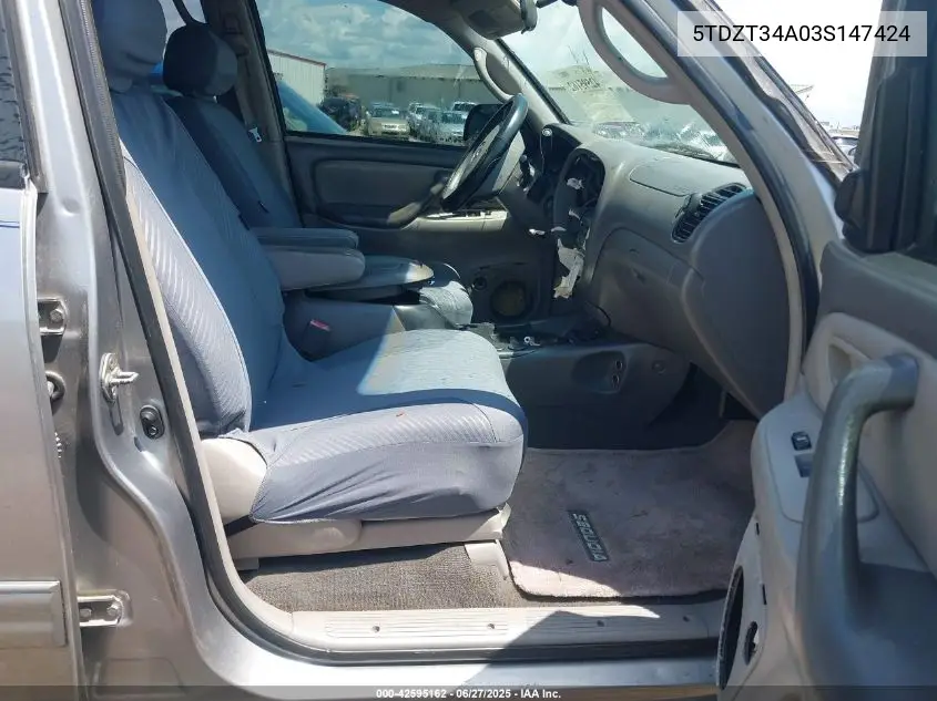 2003 Toyota Sequoia Sr5 VIN: 5TDZT34A03S147424 Lot: 42595162