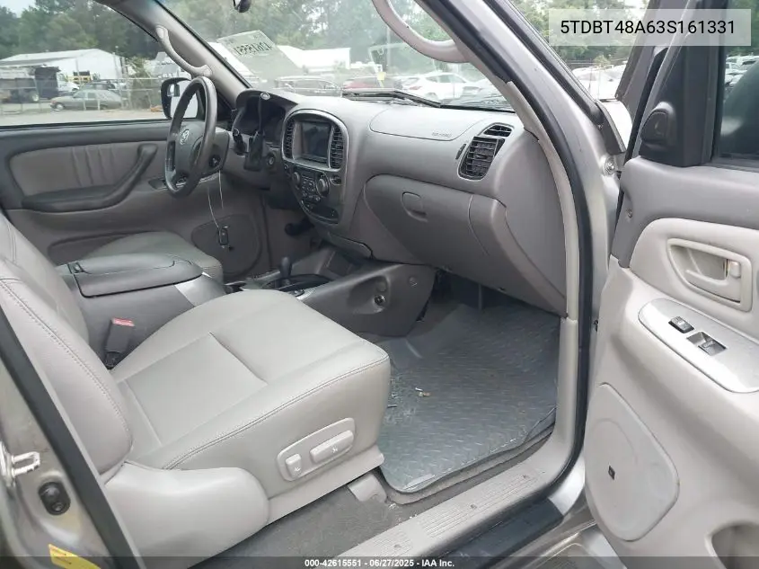 2003 Toyota Sequoia Limited V8 VIN: 5TDBT48A63S161331 Lot: 42615551