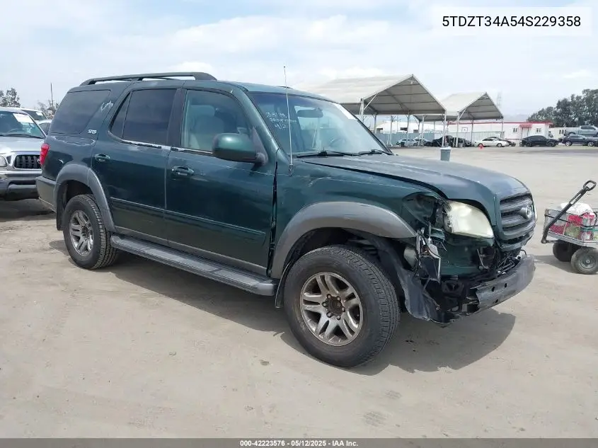 2004 Toyota Sequoia Sr5 V8 VIN: 5TDZT34A54S229358 Lot: 42223576
