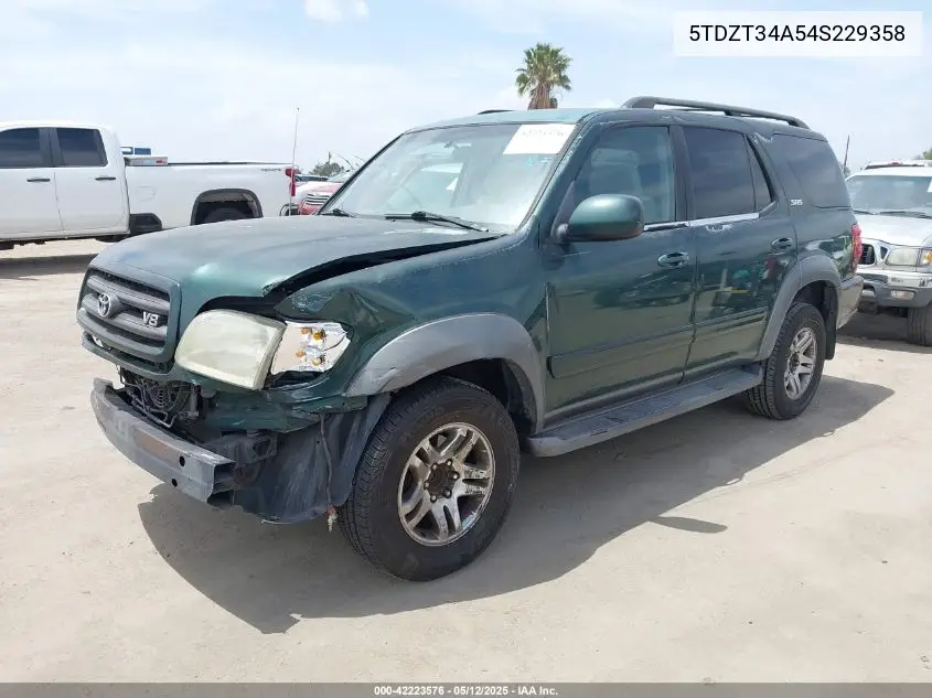 2004 Toyota Sequoia Sr5 V8 VIN: 5TDZT34A54S229358 Lot: 42223576