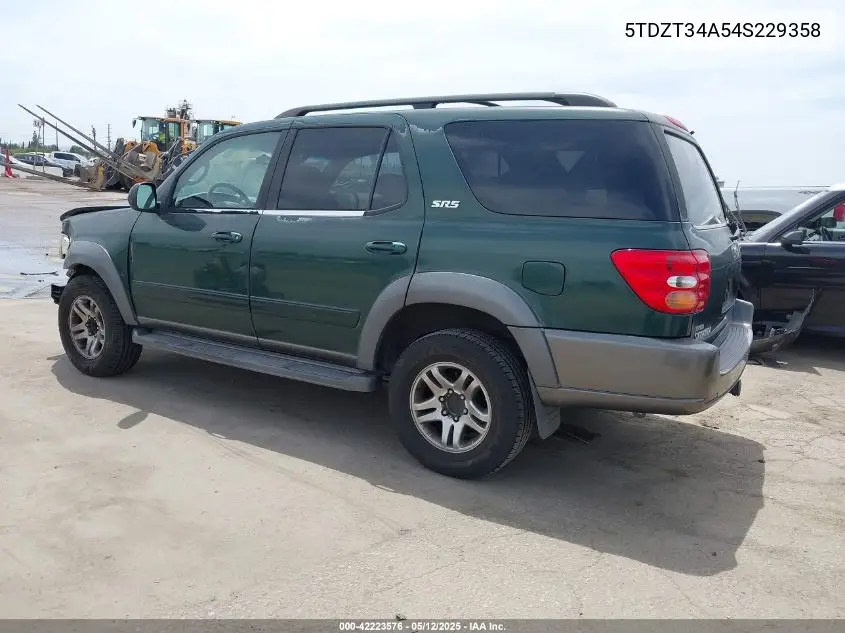2004 Toyota Sequoia Sr5 V8 VIN: 5TDZT34A54S229358 Lot: 42223576