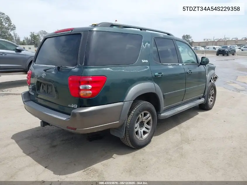 2004 Toyota Sequoia Sr5 V8 VIN: 5TDZT34A54S229358 Lot: 42223576