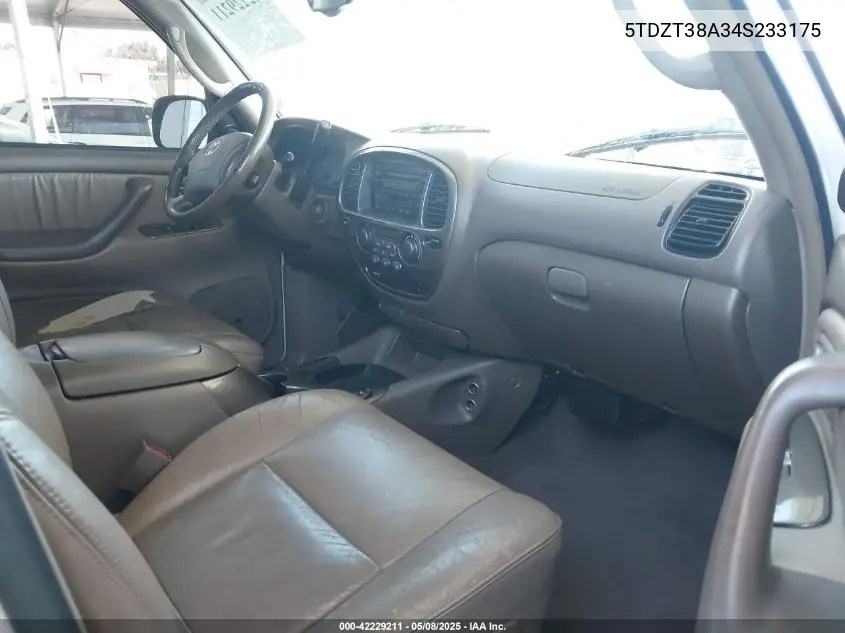 2004 Toyota Sequoia Limited V8 VIN: 5TDZT38A34S233175 Lot: 42229211
