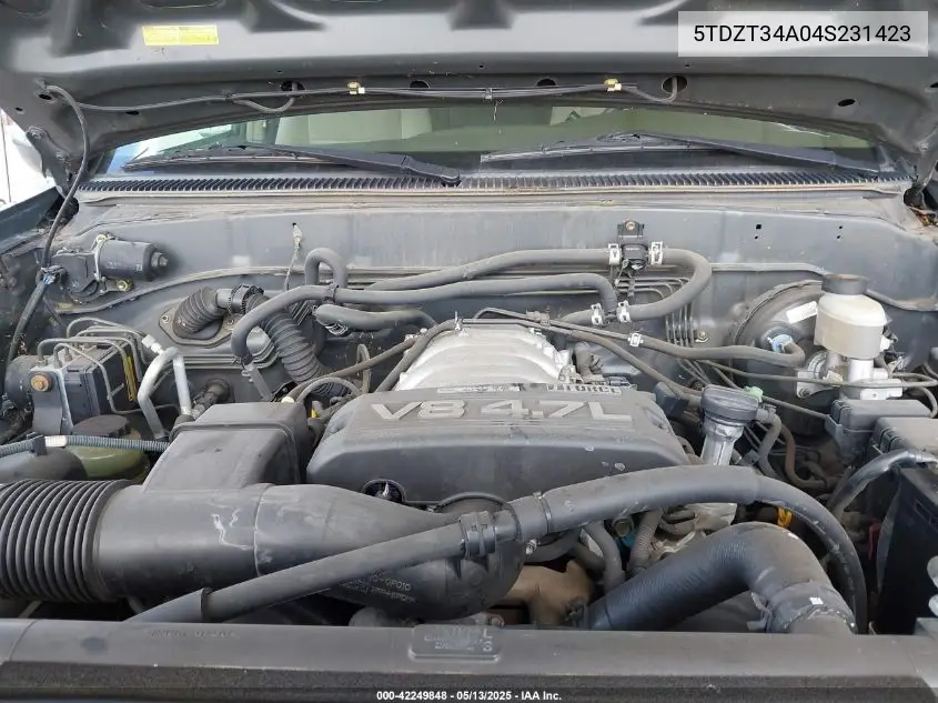 2004 Toyota Sequoia Sr5 V8 VIN: 5TDZT34A04S231423 Lot: 42249848