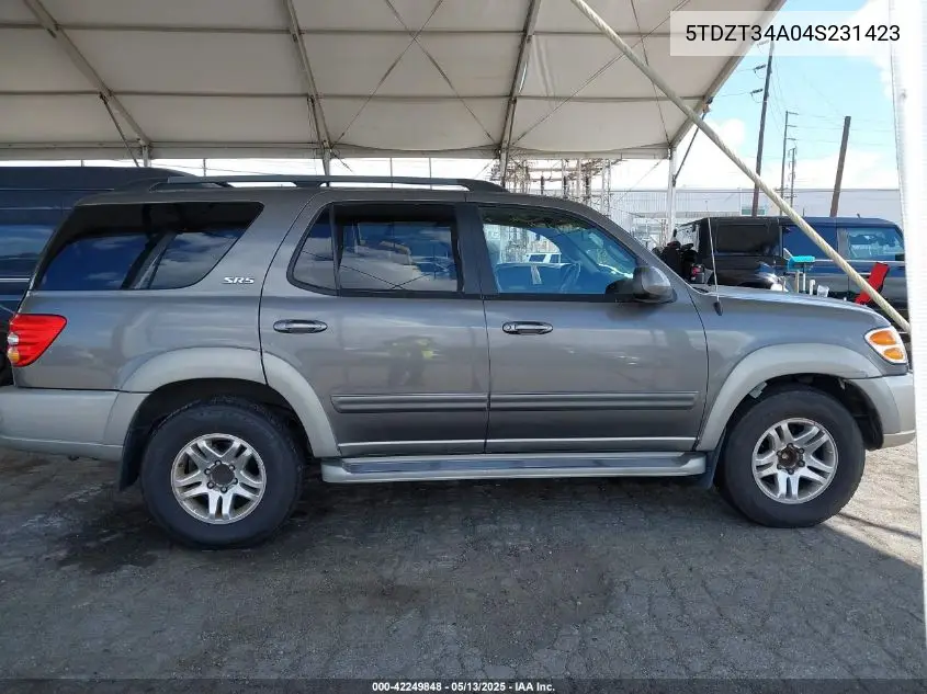 2004 Toyota Sequoia Sr5 V8 VIN: 5TDZT34A04S231423 Lot: 42249848