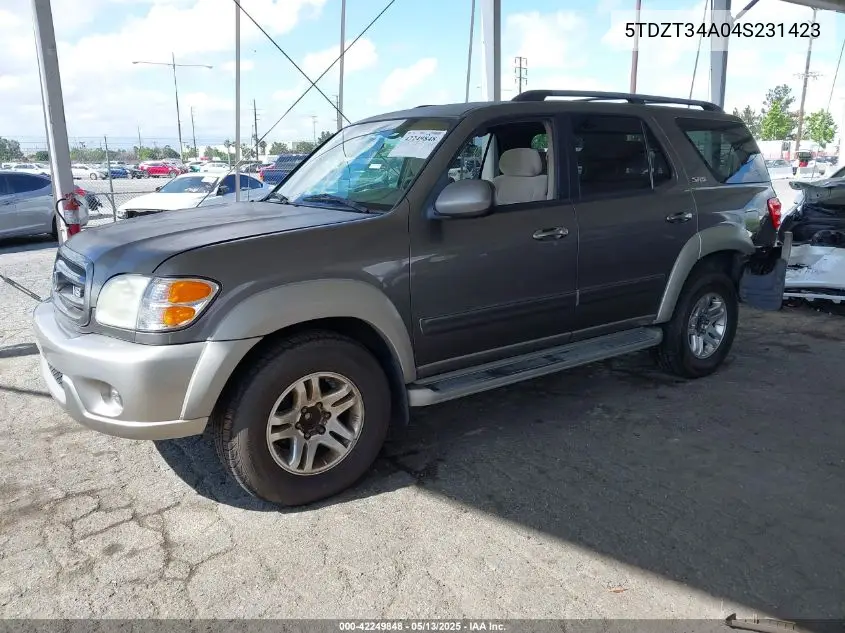 2004 Toyota Sequoia Sr5 V8 VIN: 5TDZT34A04S231423 Lot: 42249848