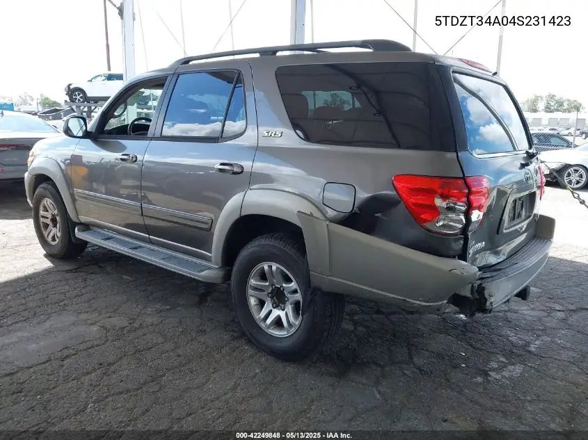 2004 Toyota Sequoia Sr5 V8 VIN: 5TDZT34A04S231423 Lot: 42249848