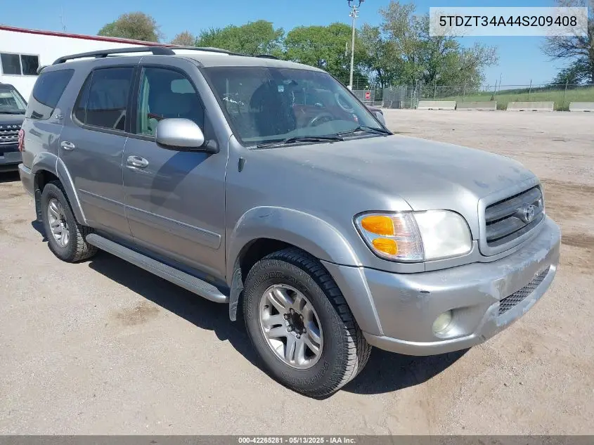 2004 Toyota Sequoia Sr5 V8 VIN: 5TDZT34A44S209408 Lot: 42265281