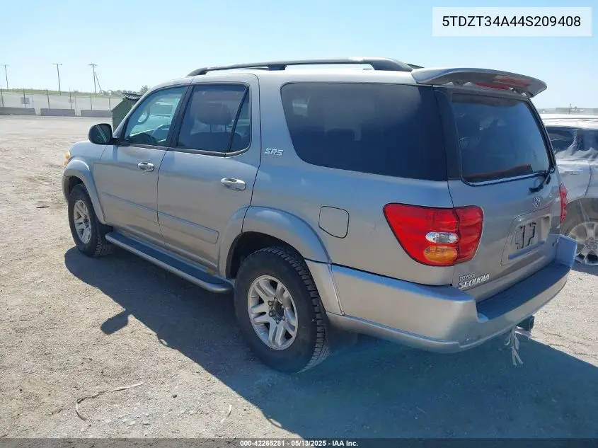 2004 Toyota Sequoia Sr5 V8 VIN: 5TDZT34A44S209408 Lot: 42265281