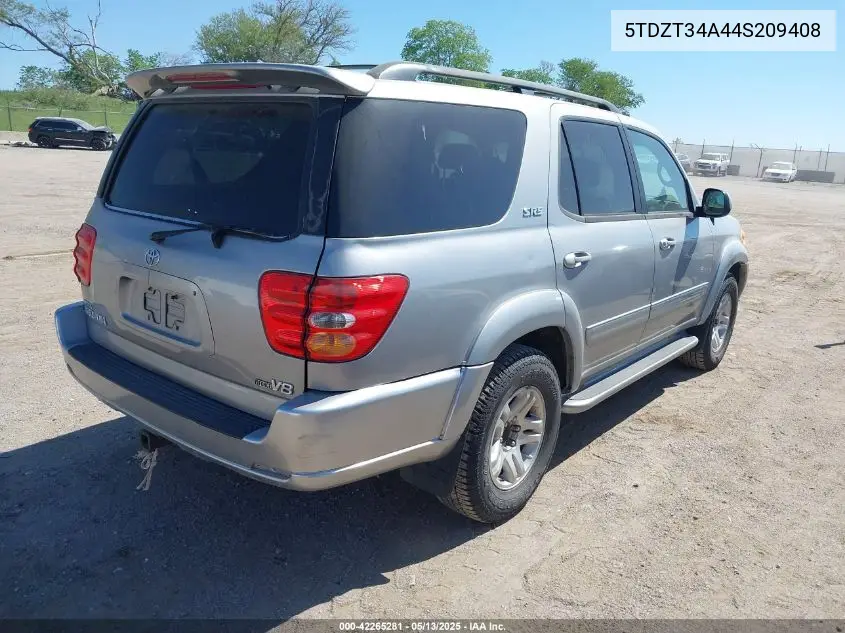 2004 Toyota Sequoia Sr5 V8 VIN: 5TDZT34A44S209408 Lot: 42265281