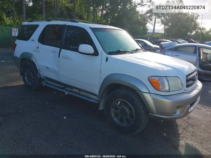 2004 Toyota Sequoia Sr5 V8 VIN: 5TDZT34A04S220874 Lot: 42603122