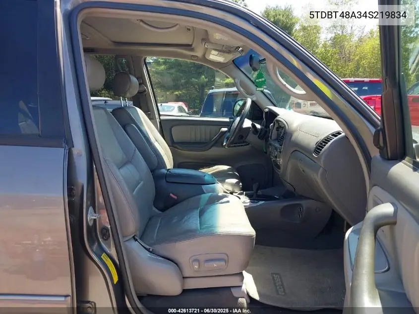 2004 Toyota Sequoia Limited V8 VIN: 5TDBT48A34S219834 Lot: 42613721
