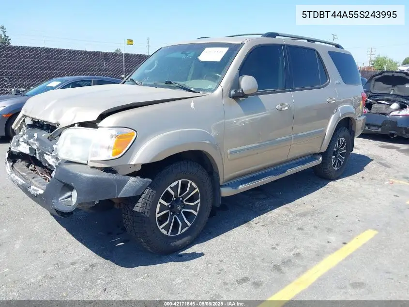 2005 Toyota Sequoia Sr5 V8 VIN: 5TDBT44A55S243995 Lot: 42171846