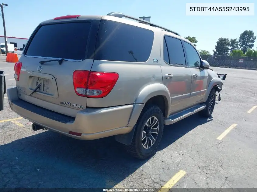 2005 Toyota Sequoia Sr5 V8 VIN: 5TDBT44A55S243995 Lot: 42171846